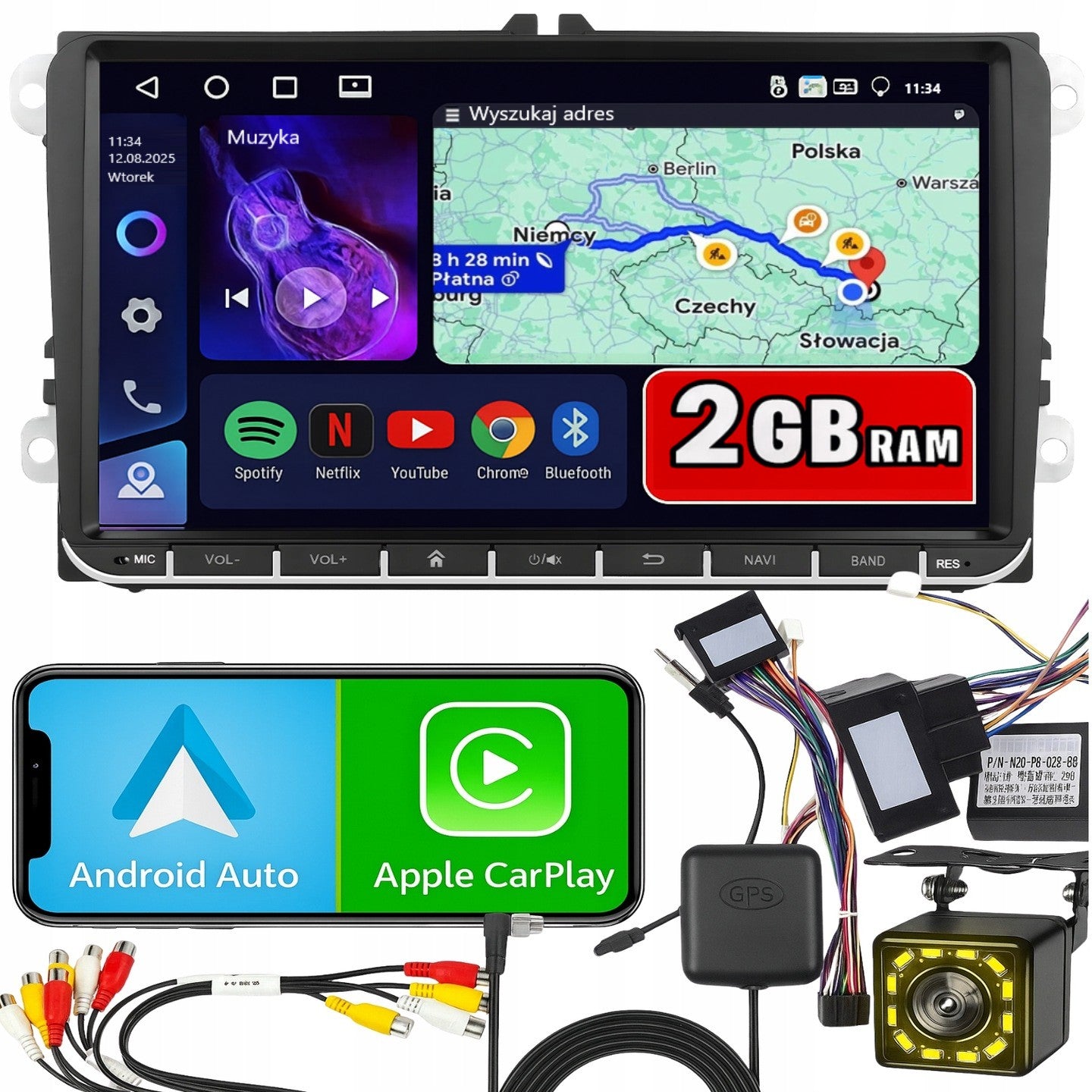 RADIO FOR VOLKSWAGEN SEAT SKODA VW PASSAT B6 B7 GOLF 5 V 6 ANDROID WIFI 9"
