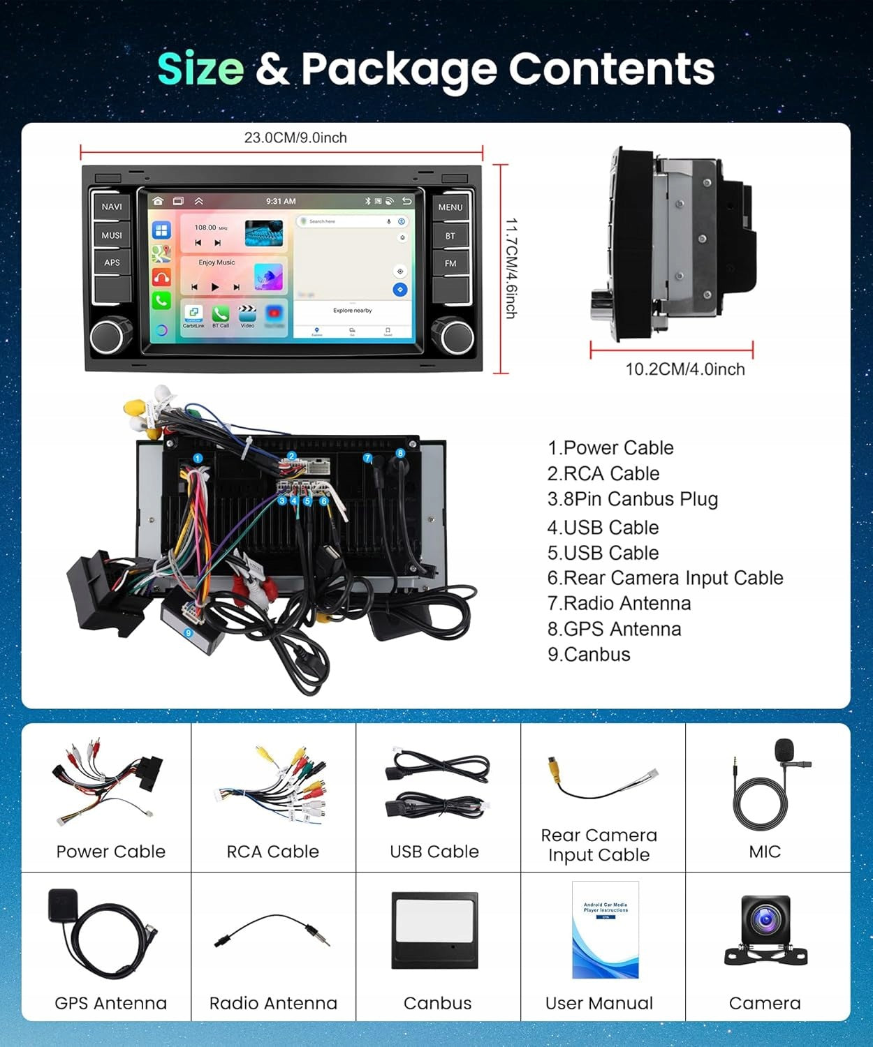 RADIO GPS ANDROID VW MULTIVAN T5 TOUAREG 4GB 64GB CARPLAY WIFI Brand Projack