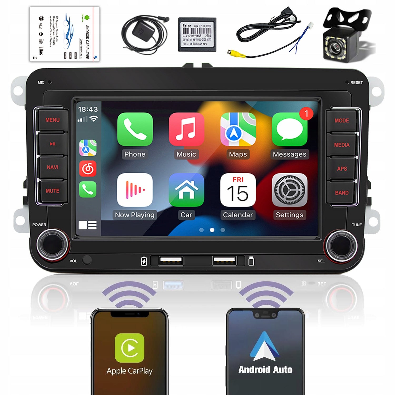 RADIO NAVIGATION ANDROID VW PASSAT B6 B7 GOLF 5 6 TIGUAN TOURAN CADDY 64GB Packaging status original