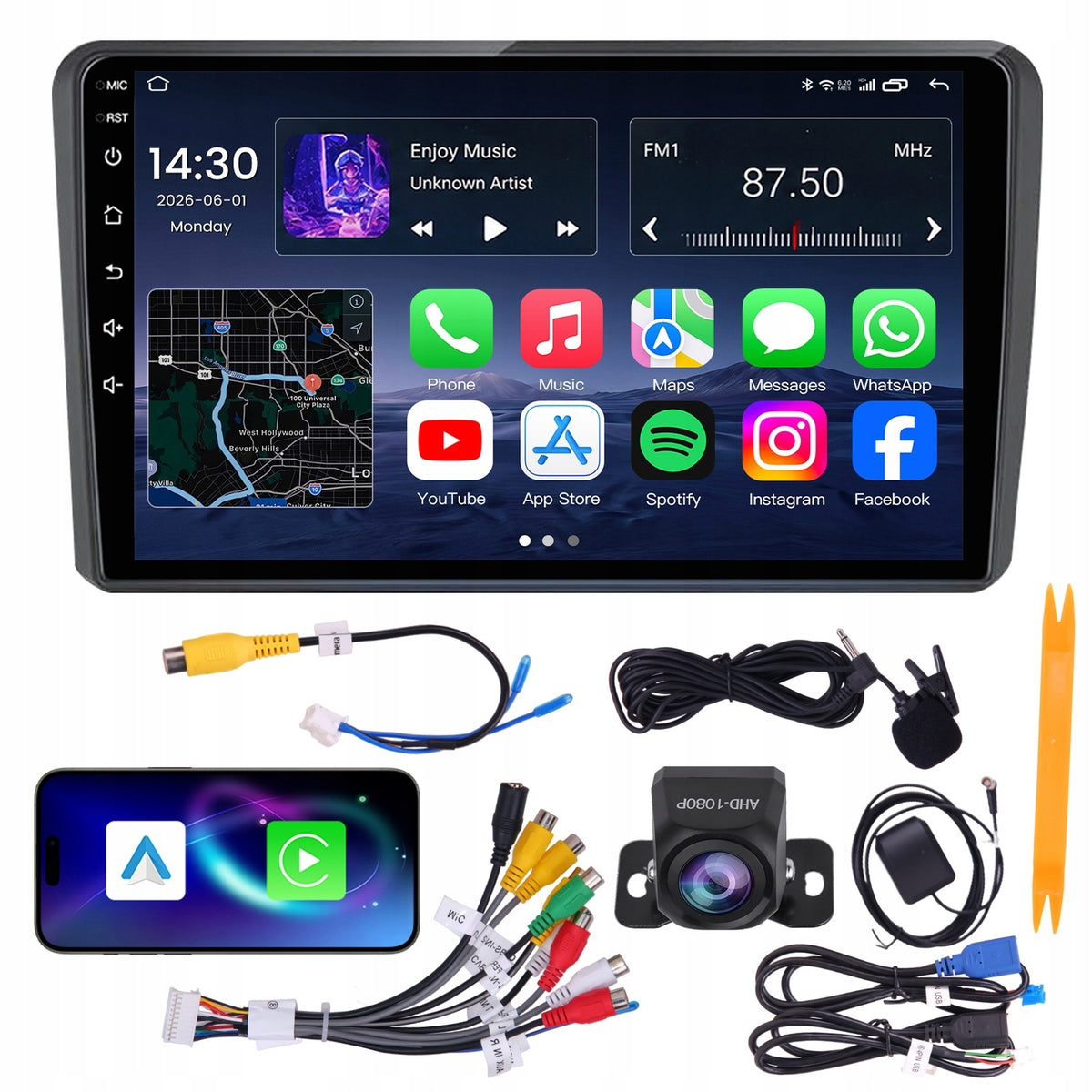 RADIO NAVIGATION AUDI A3 8P 2003-2012 9" ANDROID 15 4+64GB CARPLAY WIFI 6