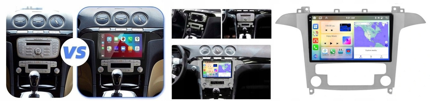 RADIO NAVIGATION CARPLAY GPS FORD SMAX GALAXY ANDROID BT WIFI 4GB 64GB Manufacturer code Q9 9001 046/525/0783