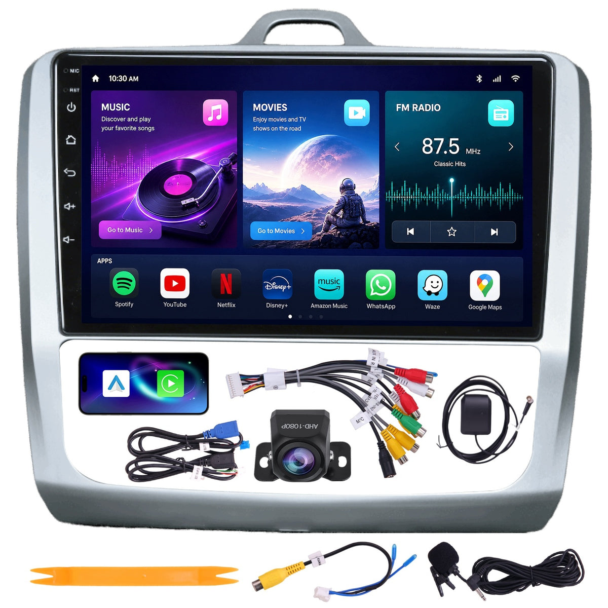 RADIO NAVIGATION FORD FOCUS 2004-2010 9" ANDROID 15 4+64GB CARPLAY WIFI 6