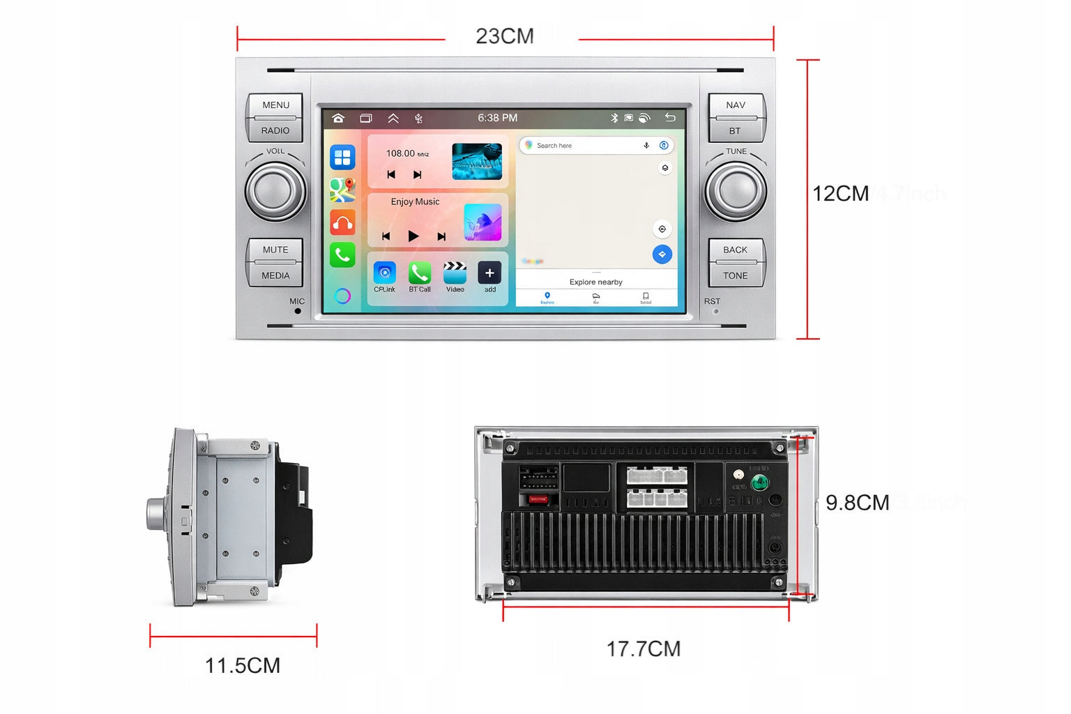 RADIO NAVIGATION GPS FORD KUGA 2008-2012 ANDROID CARPLAY 6/128 GB Brand SMART-AUTO