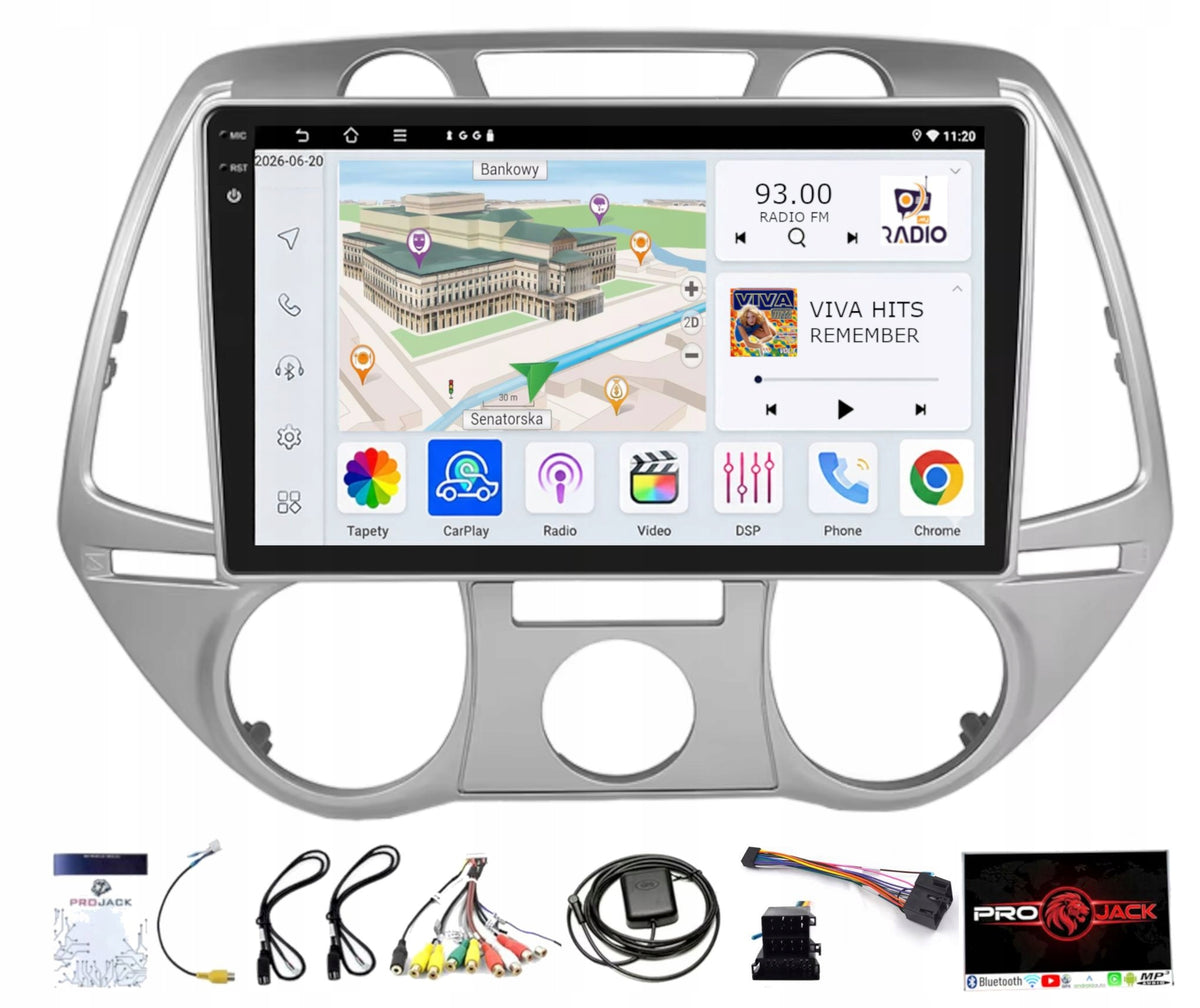 RADIO NAVIGATION GPS HYUNDAI I20 2008-2012 WIFI CARPLAY USB 4GB 64GB