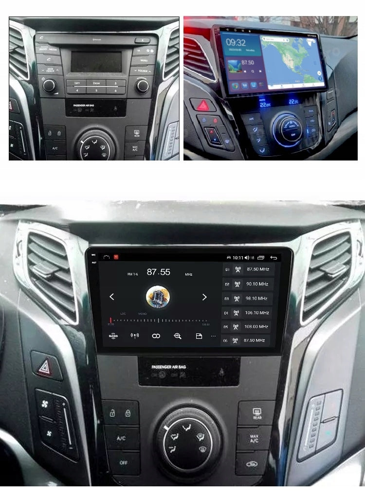 RADIO NAVIGATION GPS HYUNDAI I40 2011-2016 CARPLAY ANDROID AUTO 4GB 64GB Model Q6 9001 4GB 64GB 9" 280/889