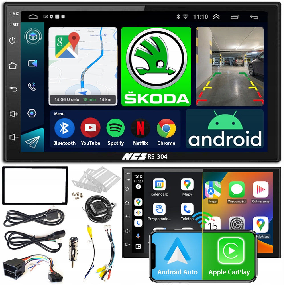 RADIO NAVIGATION RS-304 ANDROID TO SKODA FABIA 1 1999-2008 2DIN BLUETOOTH