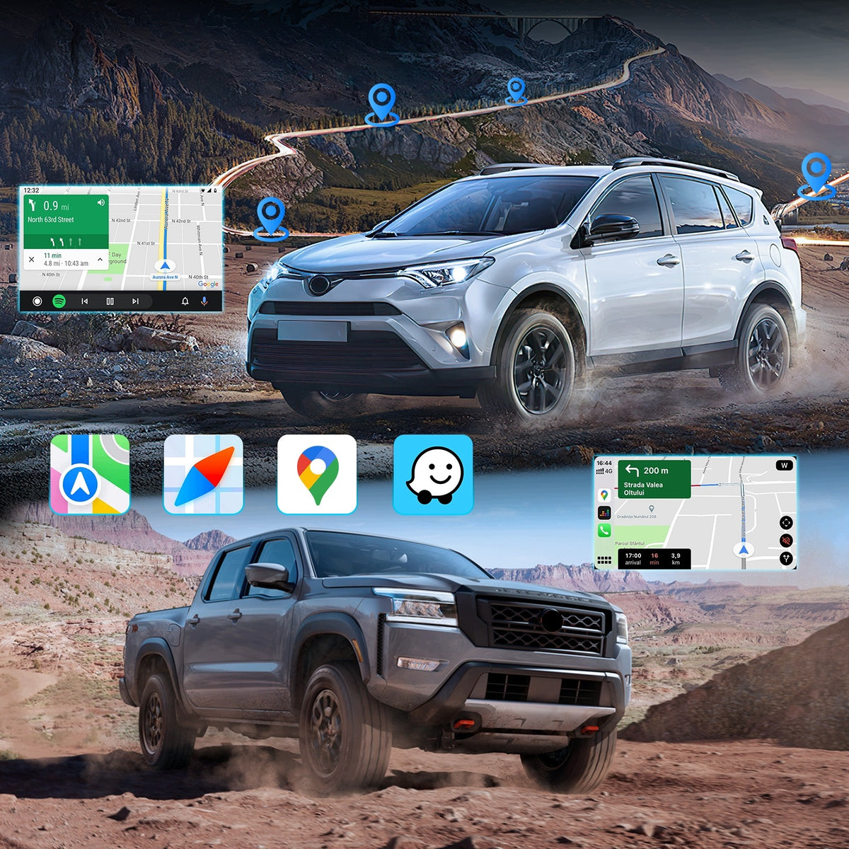 RADIO NAVIGATION VW SKODA SEAT 7" ANDROID 15 4+64GB WIFI 6 CARPLAY + CAMERA Manufacturer code VWSKODASEATANDROID15