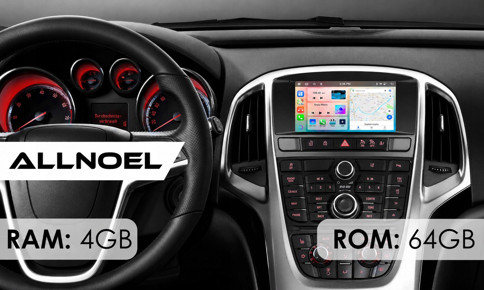 RADIO Opel Astra J 2010-2016 GPS NAVIGATION ANDROID 15 CARPLAY WiFi 4GB RAM Manufacturer code Radio 2 DIN Opel Astra J / Android 15