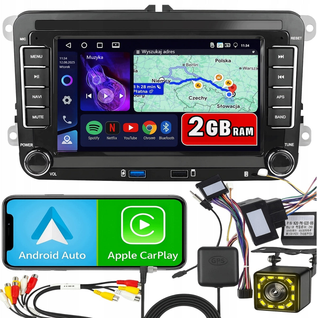 RADIO for VOLKSWAGEN SEAT SKODA VW PASSAT B6 B7 GOLF 5 V 6 ANDROID WiFi GPS