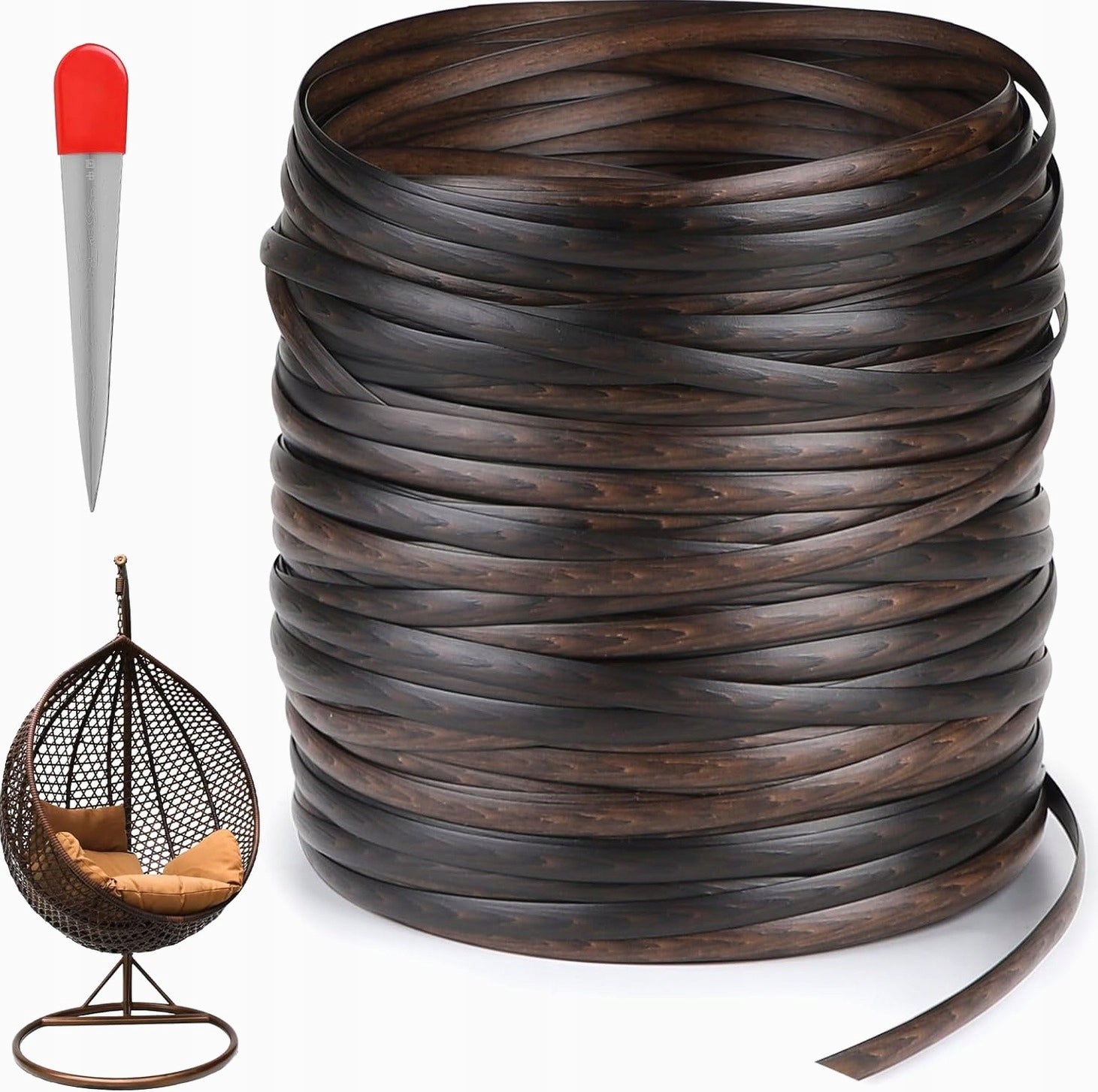 RATTAN 65M FLAT PLASTIC SYNTHETIC PLEBINE RESISTANT DURABLE STRONG