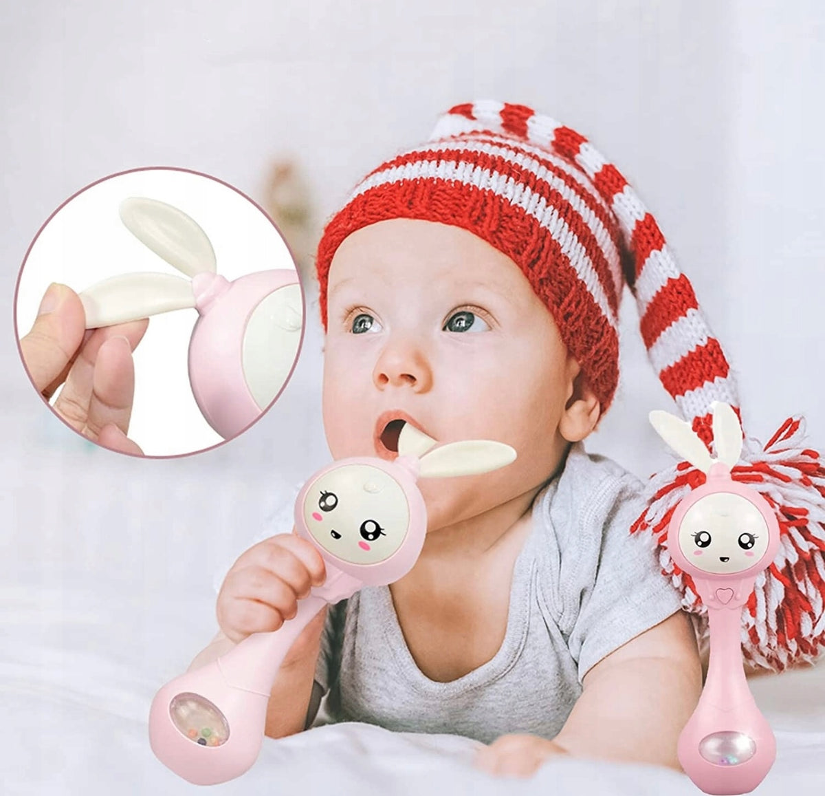 RATTLE TEETHER FOR BABIES CHILDREN TOY RABBIT INTERACTIVE Brand no brand