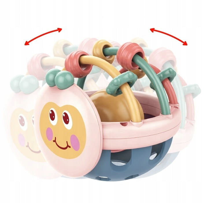 RATTLE WITH BALL TEETHER COLORFUL SOFT SENSORY BALL Kid's age 0+