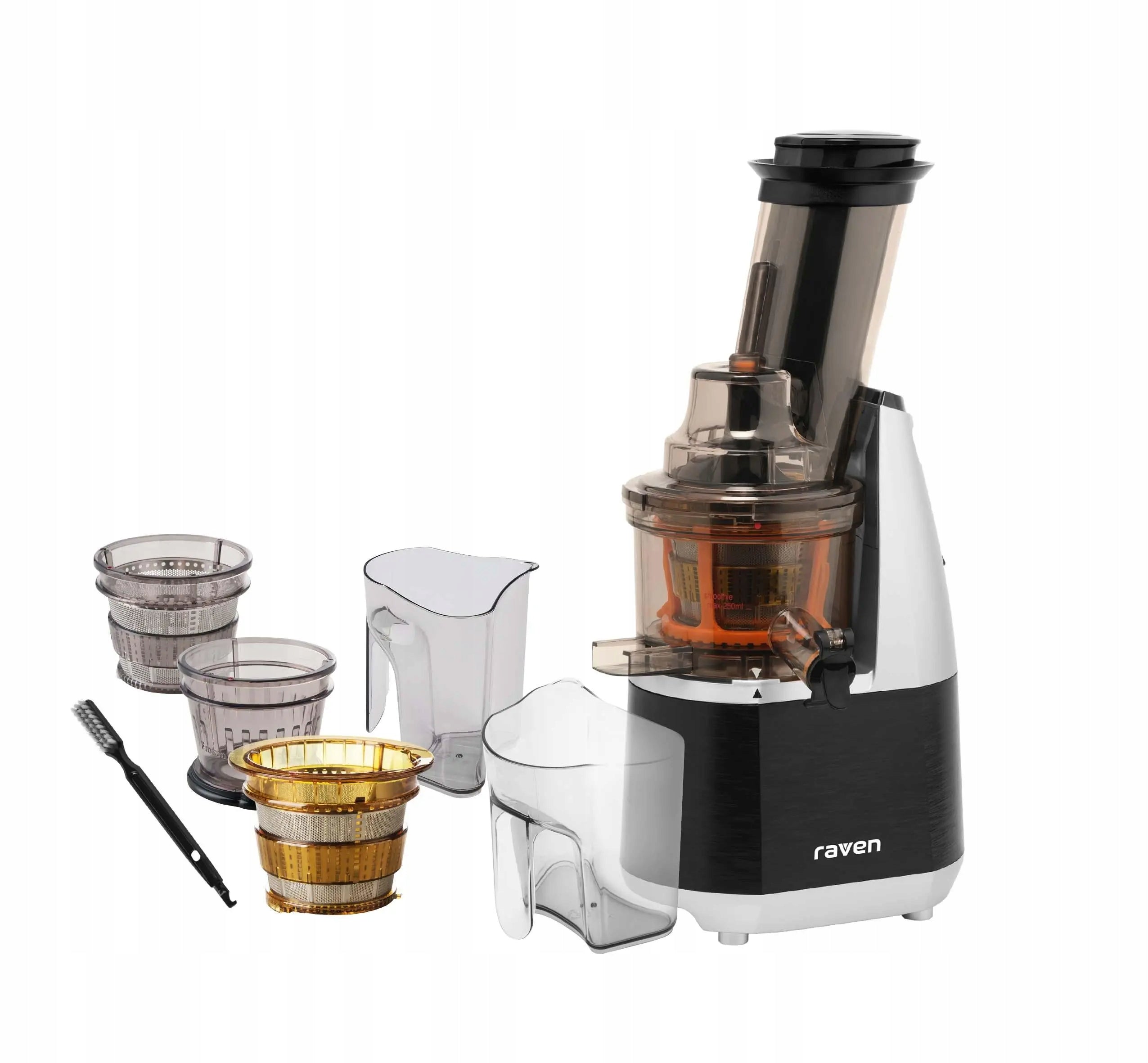 RAVEN EWW006X 240W slow juicer, 70mm load, drip stop, 3 sieves