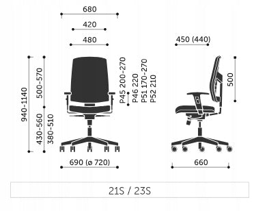RAYA 21S Ergonomic Black Swivel Office Chair Packaging status original