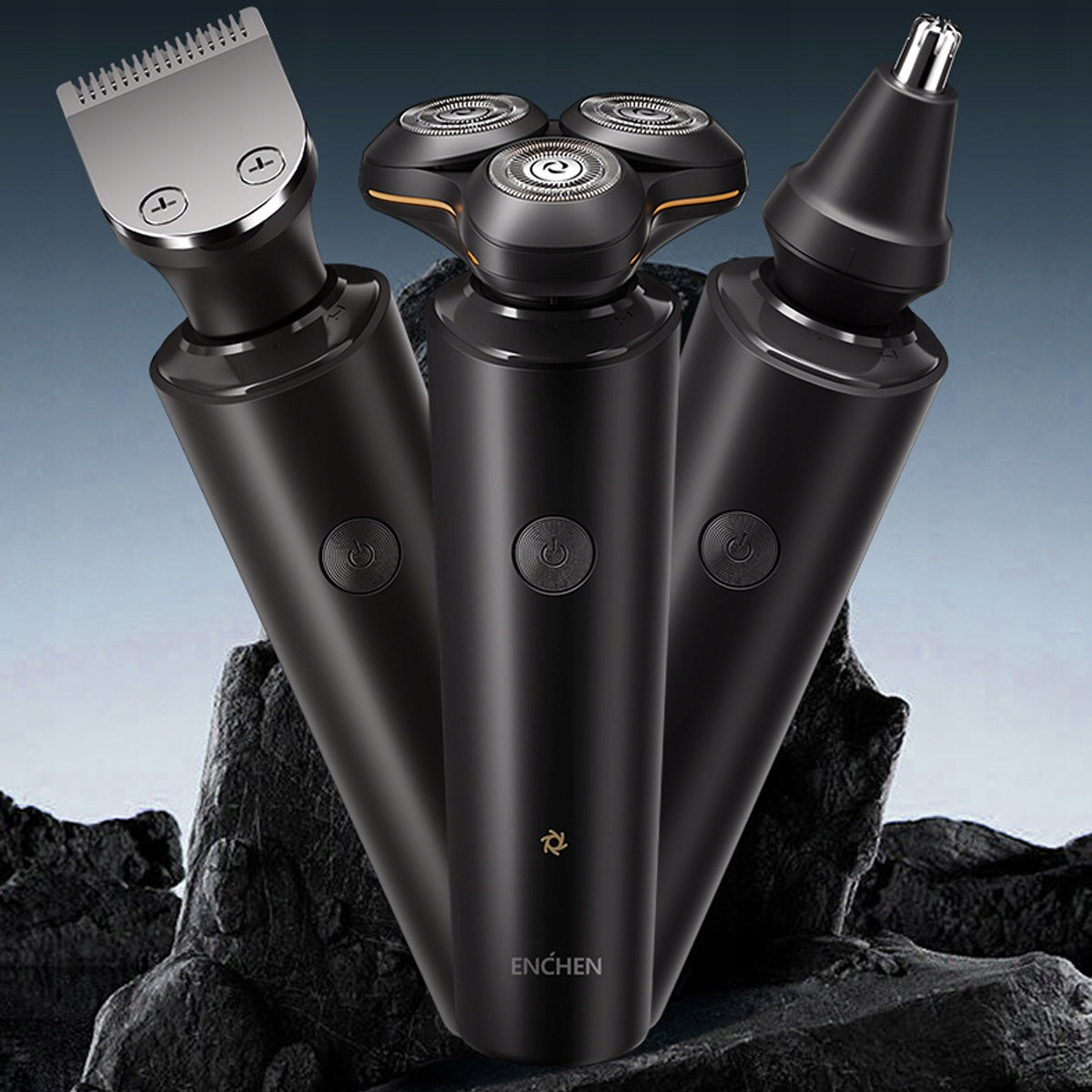 RAZOR SHAVER TRIMMER MASSAGER BRUSH ENCHEN X8S-C 5in1 Batteries included no