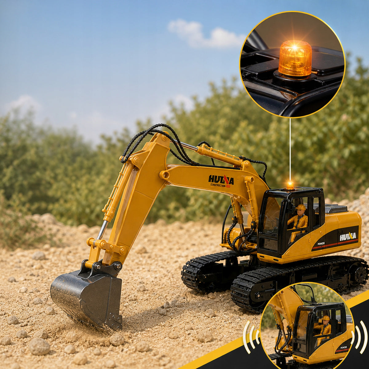 RC 3in1 Metal Crawler Excavator Remote Controlled 15 Channel 1:14 RTR Manufacturer code Zdalnie Sterowana Koparka RC Huina 1535-1