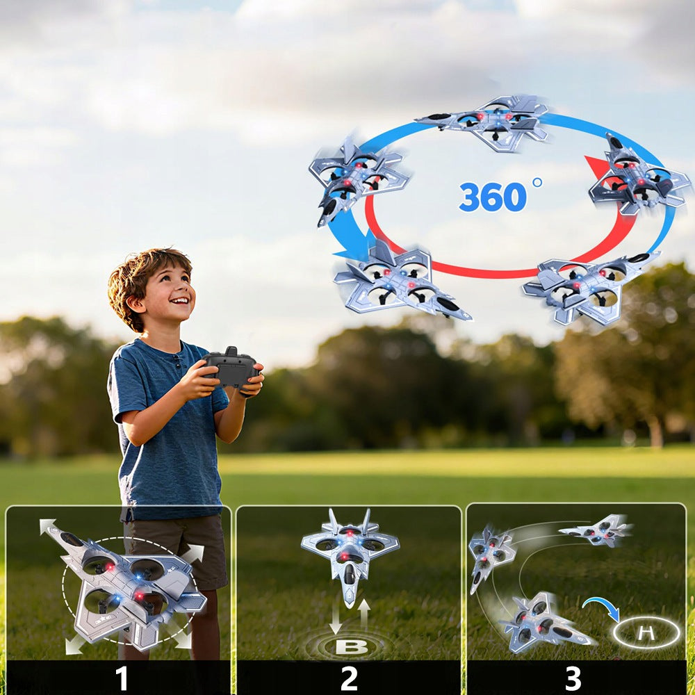 RC Airplane BEDEE For Beginners 2.4GHz 360° Flip With LED And 3 Batteries Packaging status original
