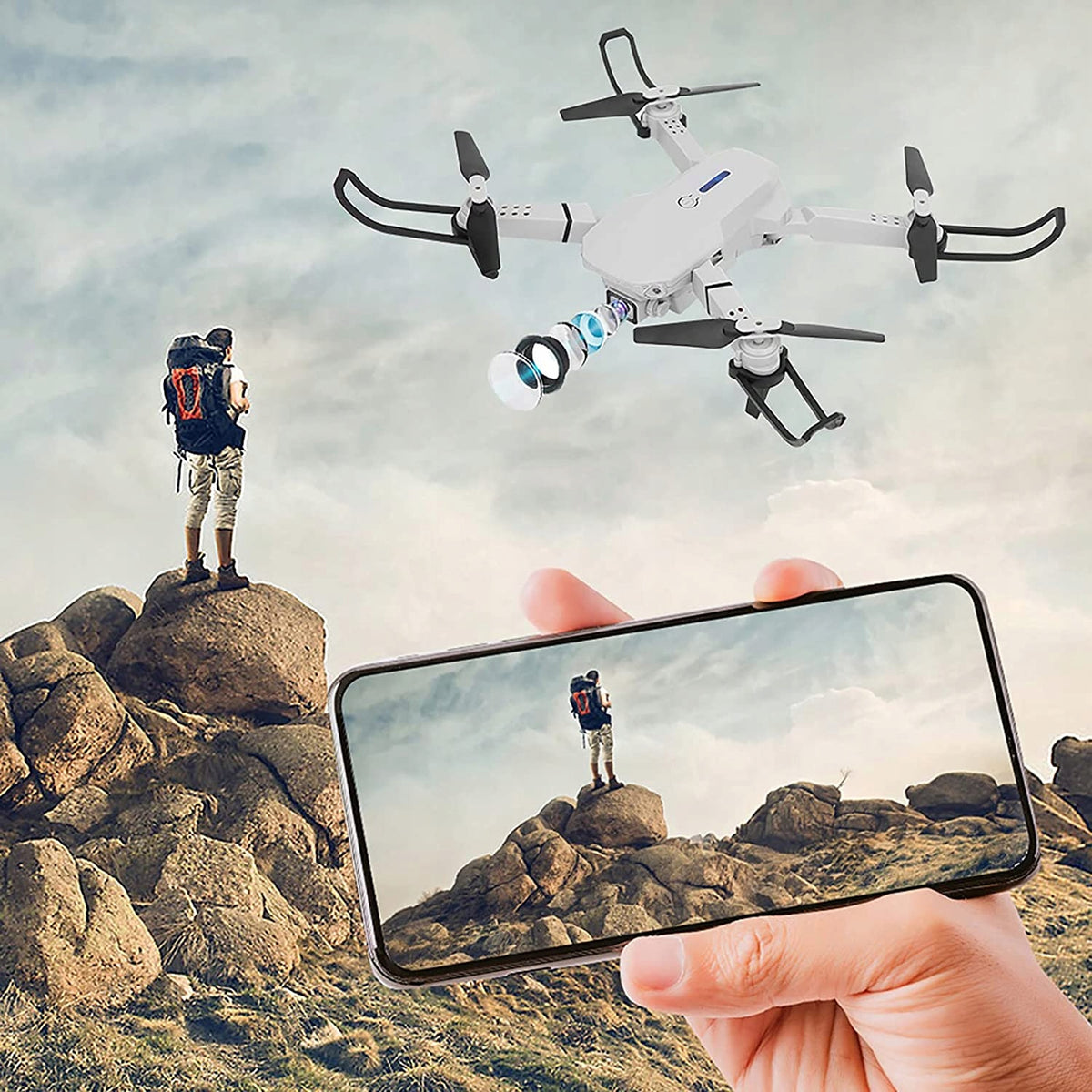 RC LS-E525 DRONE CAMERA DUAL CAMERA 4K WIFI HD APP TOY 100M 15MIN Drive type electric