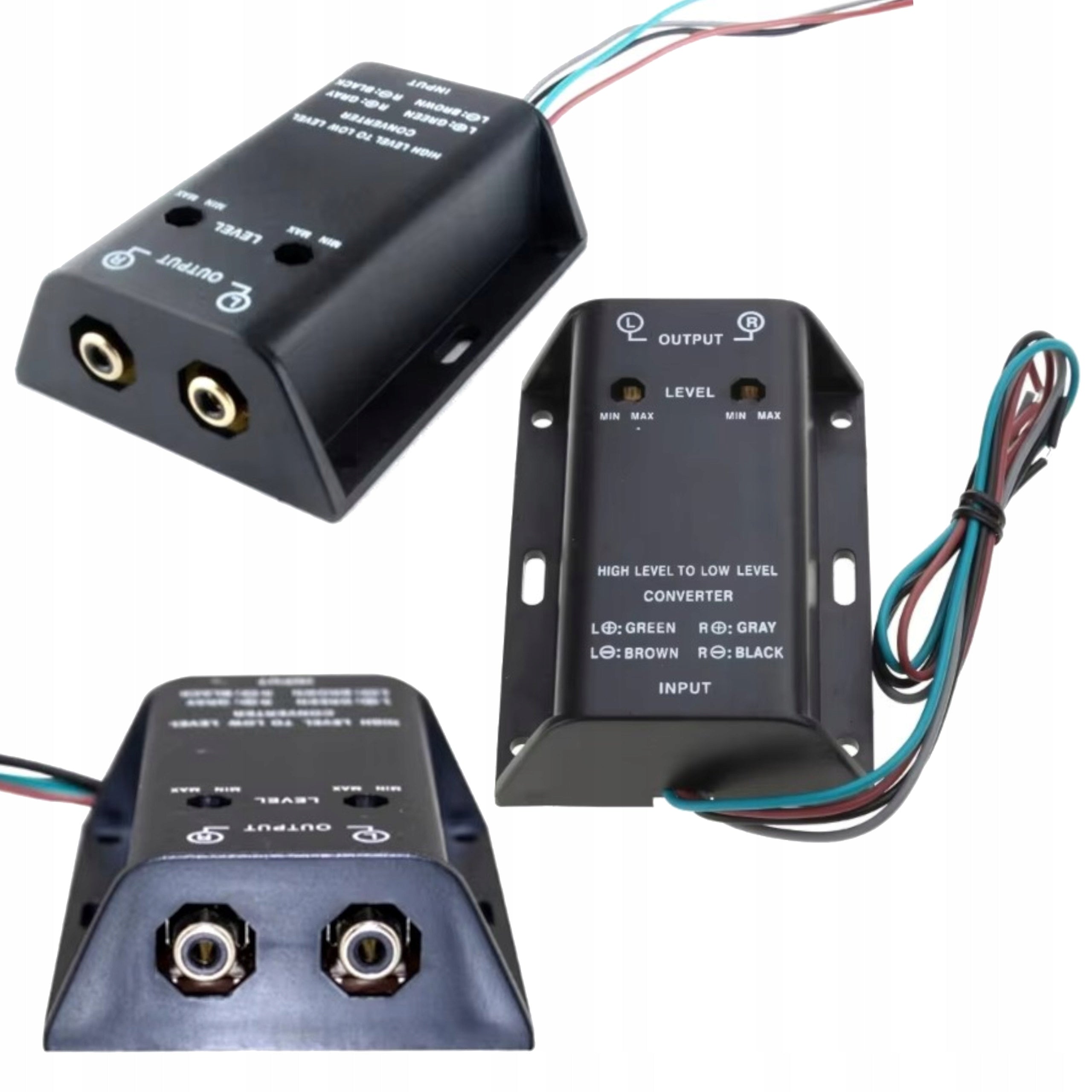 RCA High Low Audio Signal Level Converter Adapter for Amplifier Radio