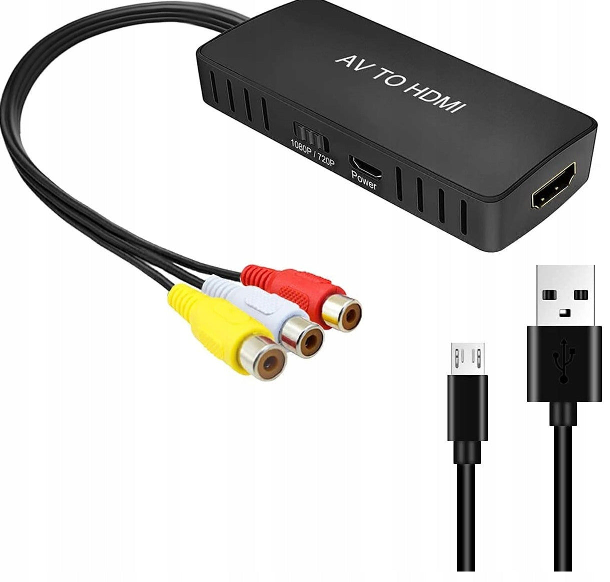 RCA to HDMI Converter AV to HDMI Adapter CINCH CVBS 1080 Packaging status original