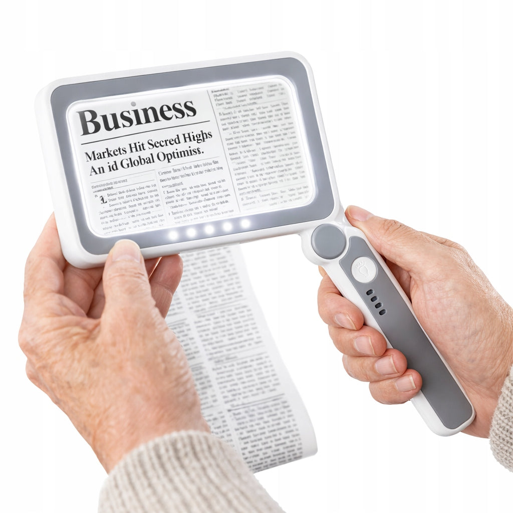 READING MAGNIFIER 4X FOR SENIOR LED BACKLIGHT USB RECHARGEABLE BATTERY 10863LC