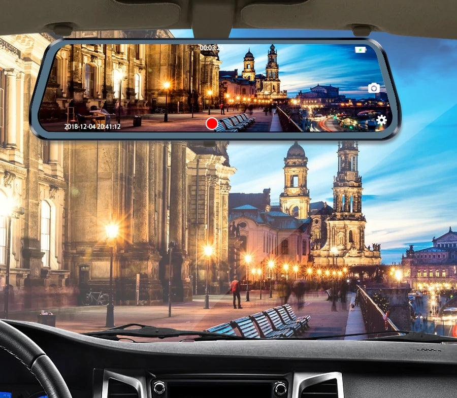 RECORDER MIRROR FULL HD 10 INCH CAMERA REAR CAMERA FRONT 2IN1 PL Brand Kopier