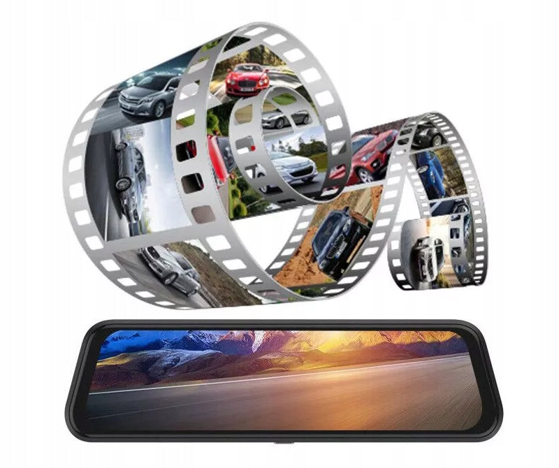 RECORDER MIRROR FULL HD 10 INCH CAMERA REAR CAMERA FRONT 2IN1 PL Viewing angle 170°