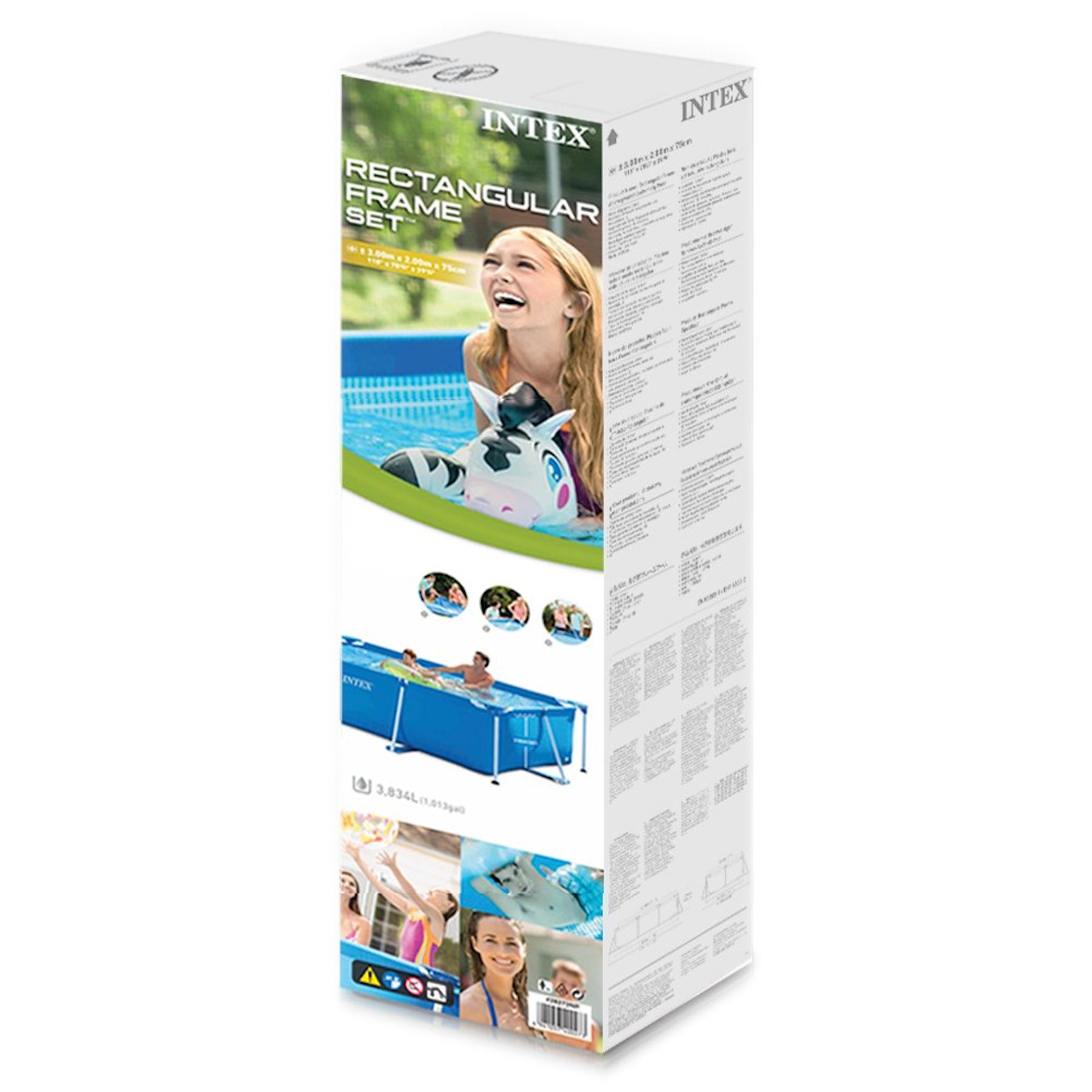 RECTANGULAR GARDEN FRAME POOL 300 X 200 X 75 CM LARGE FAMILY CHILDREN Series Rectangular Frame