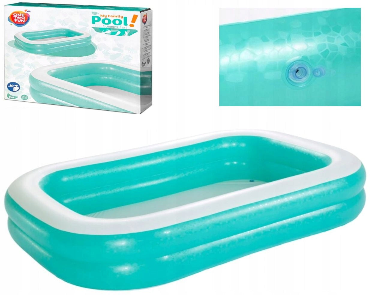 RECTANGULAR INFLATABLE POOL ONE TWO FUN 262x175 cm Brand Bestway