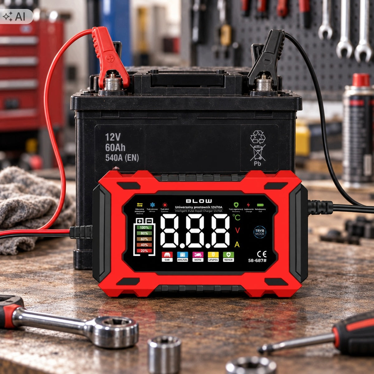 RECTIFIER FOR BATTERIES 12V 10A LiFePO4 CAR REPAIR CHARGER Brand Blow