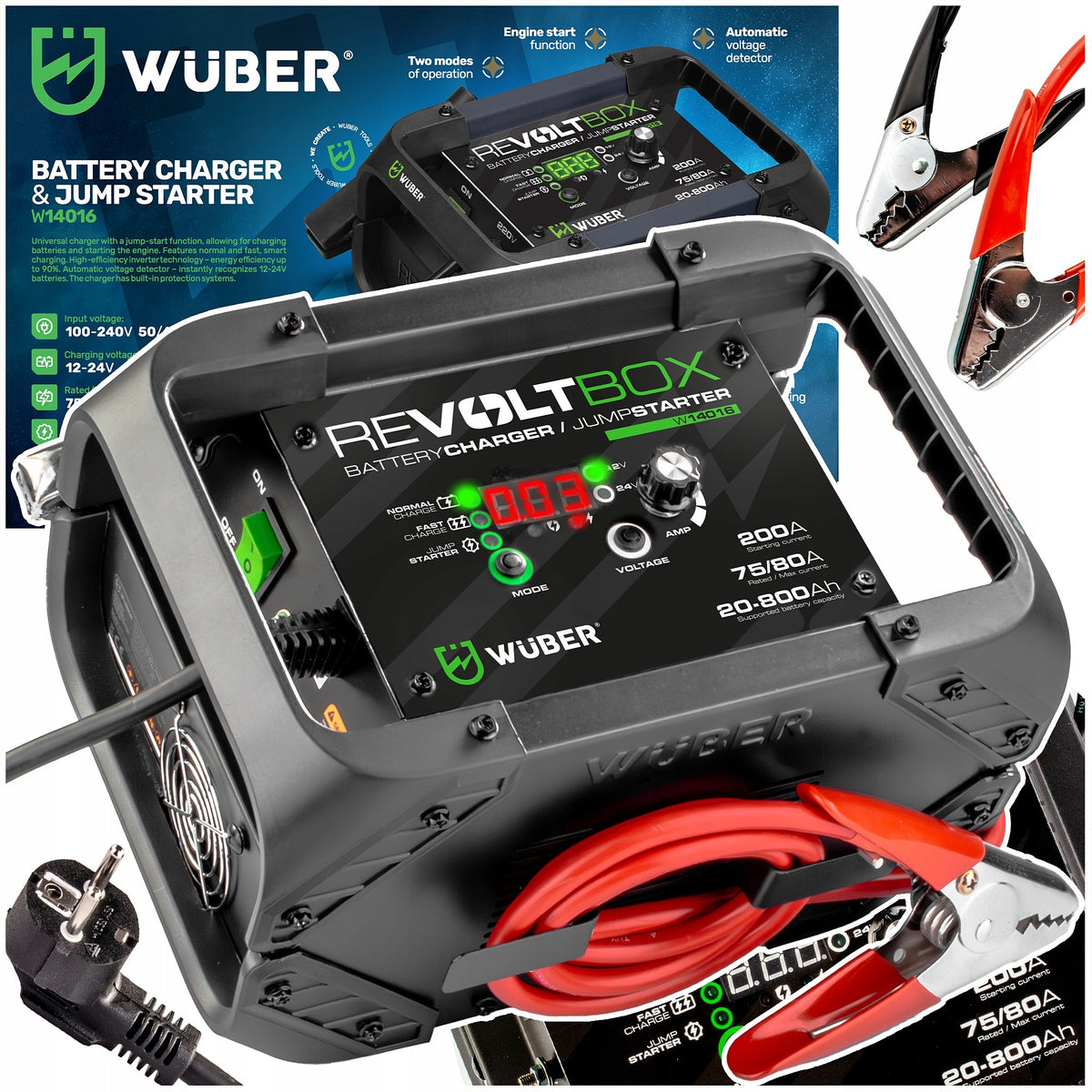 RECTIFIER FOR CAR BATTERY AUTOMATIC WITH START 200A BOOSTER