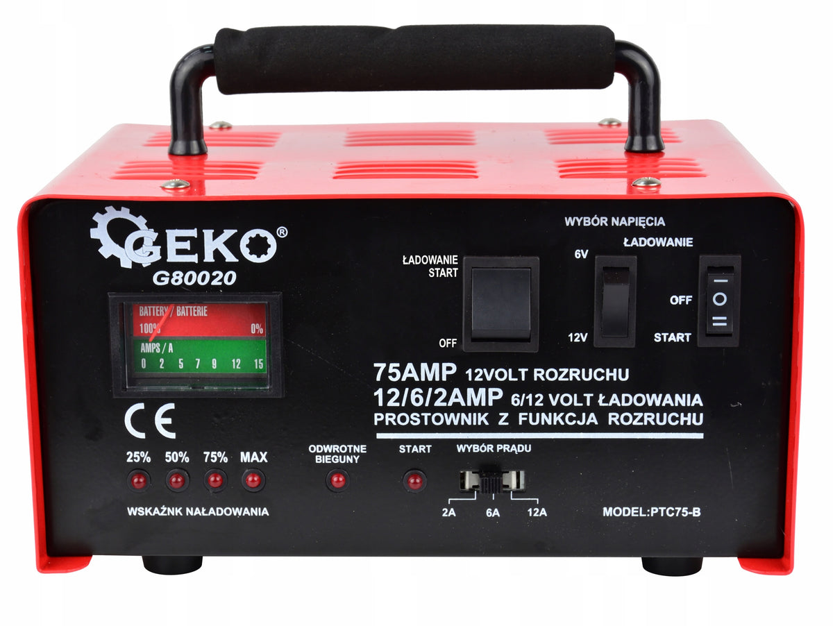 RECTIFIER WITH START CAR CHARGER STARTING TO CLAMP 75A 6V / 12V EAN (GTIN) 5901477112980