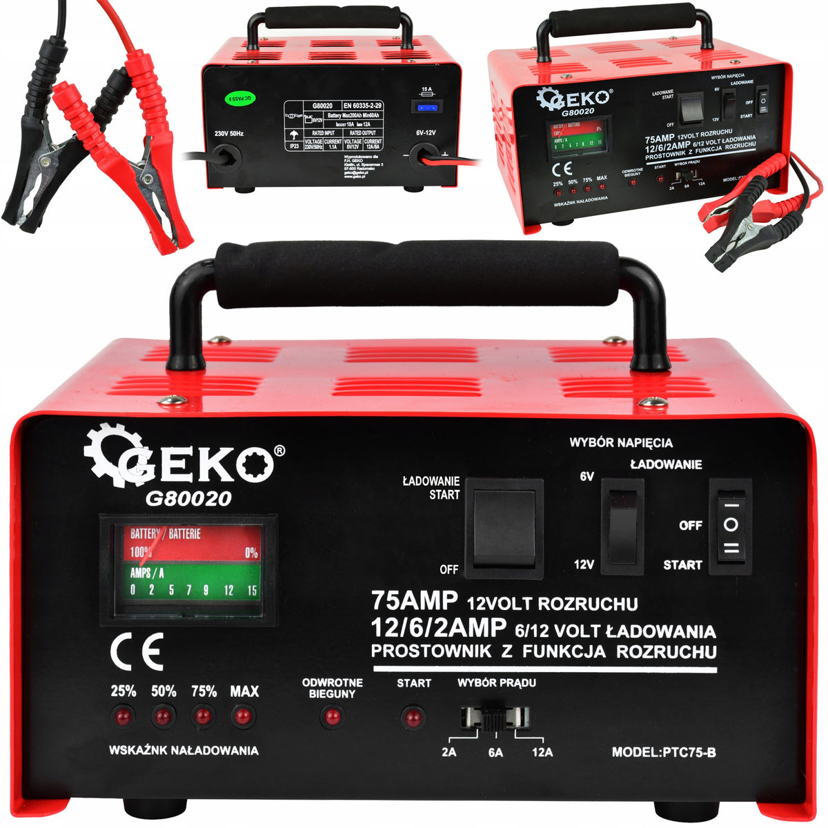 RECTIFIER WITH START CAR CHARGER STARTING TO CLAMP 75A 6V / 12V