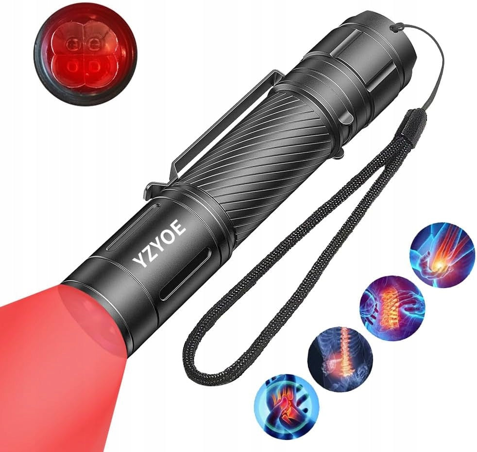 RED LIGHT THERAPY LAMP LED FLASHLIGHT 4 WAVES USB