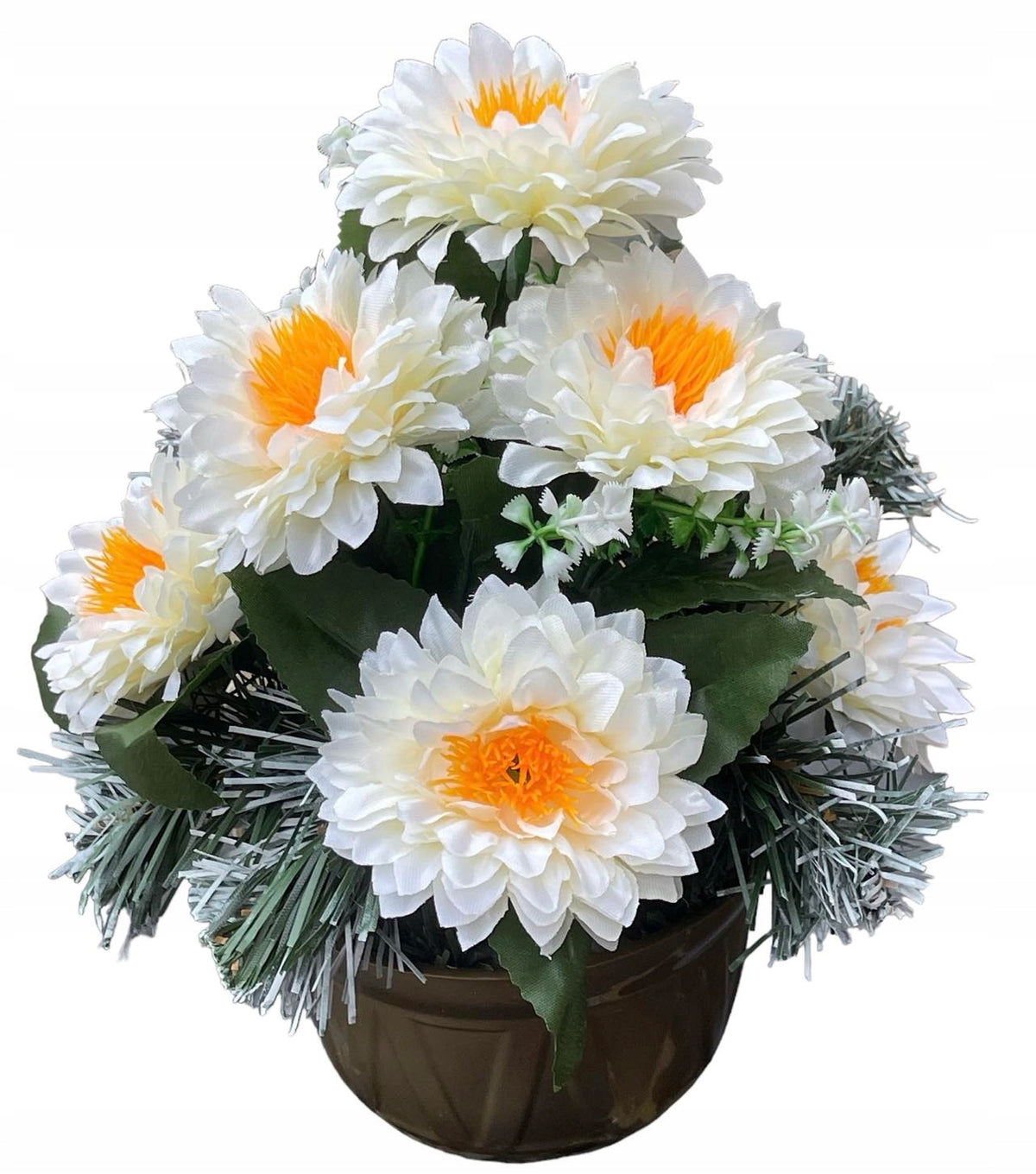 REED COMPOSITION FLOWERS ARTIFICIAL GRAVE DECORATION BOUQUET MONUMENT STANPOL