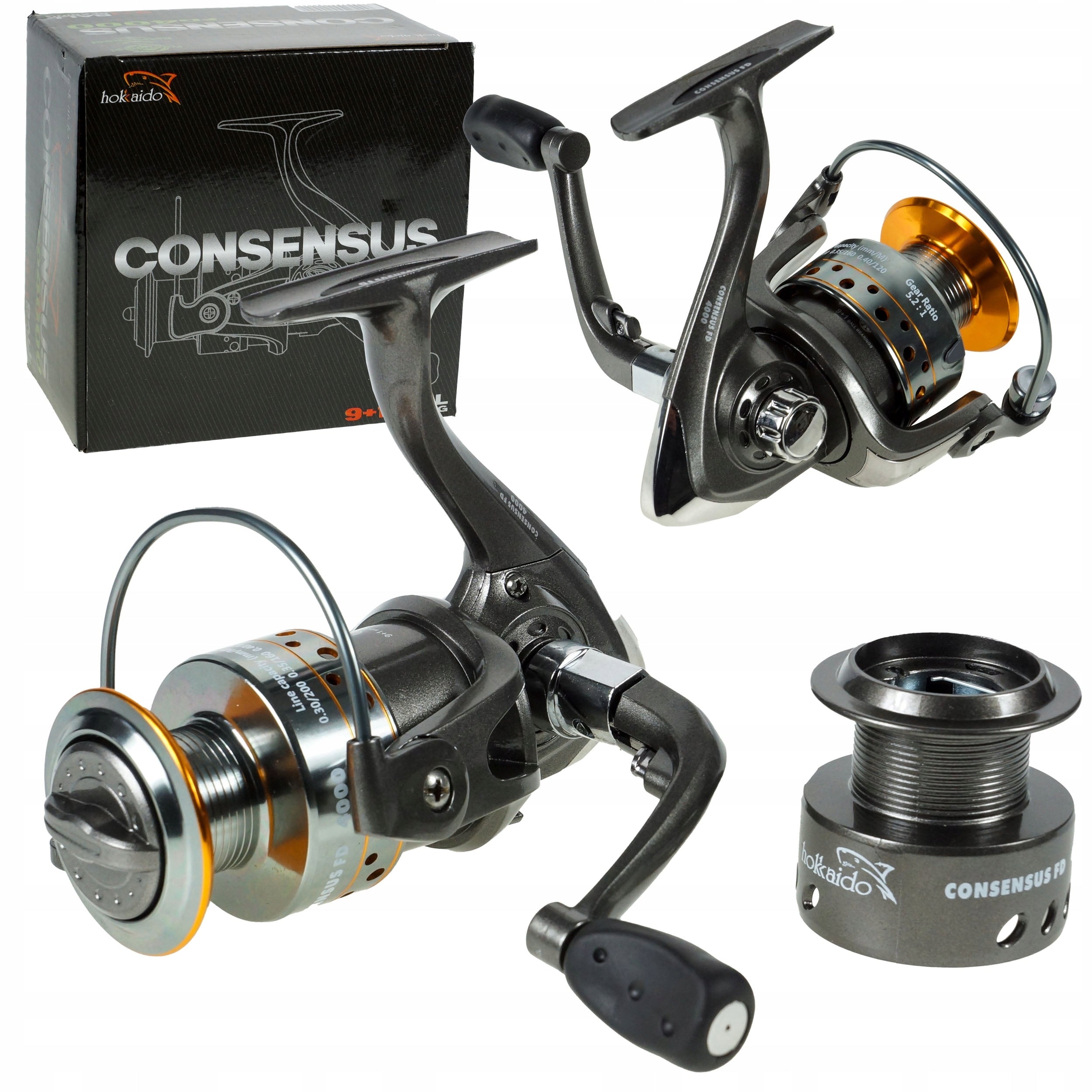 REEL HOKKAIDO CONSENSUS FD3000 9+1 SPINFEDER FRONT DRAG
