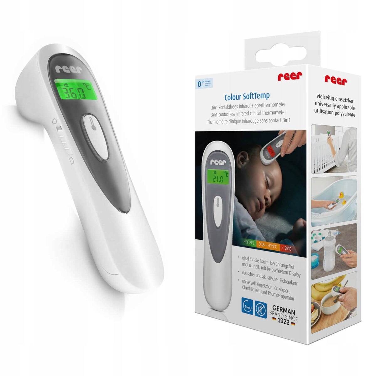 REER Medical Non-Contact Thermometer 3w1 1sec Colour SoftTemp