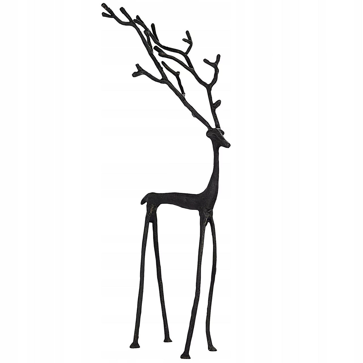 REINDEER FIGURINE LARGE 68cm CHRISTMAS DEER LOFT FOR HOME METAL BLACK