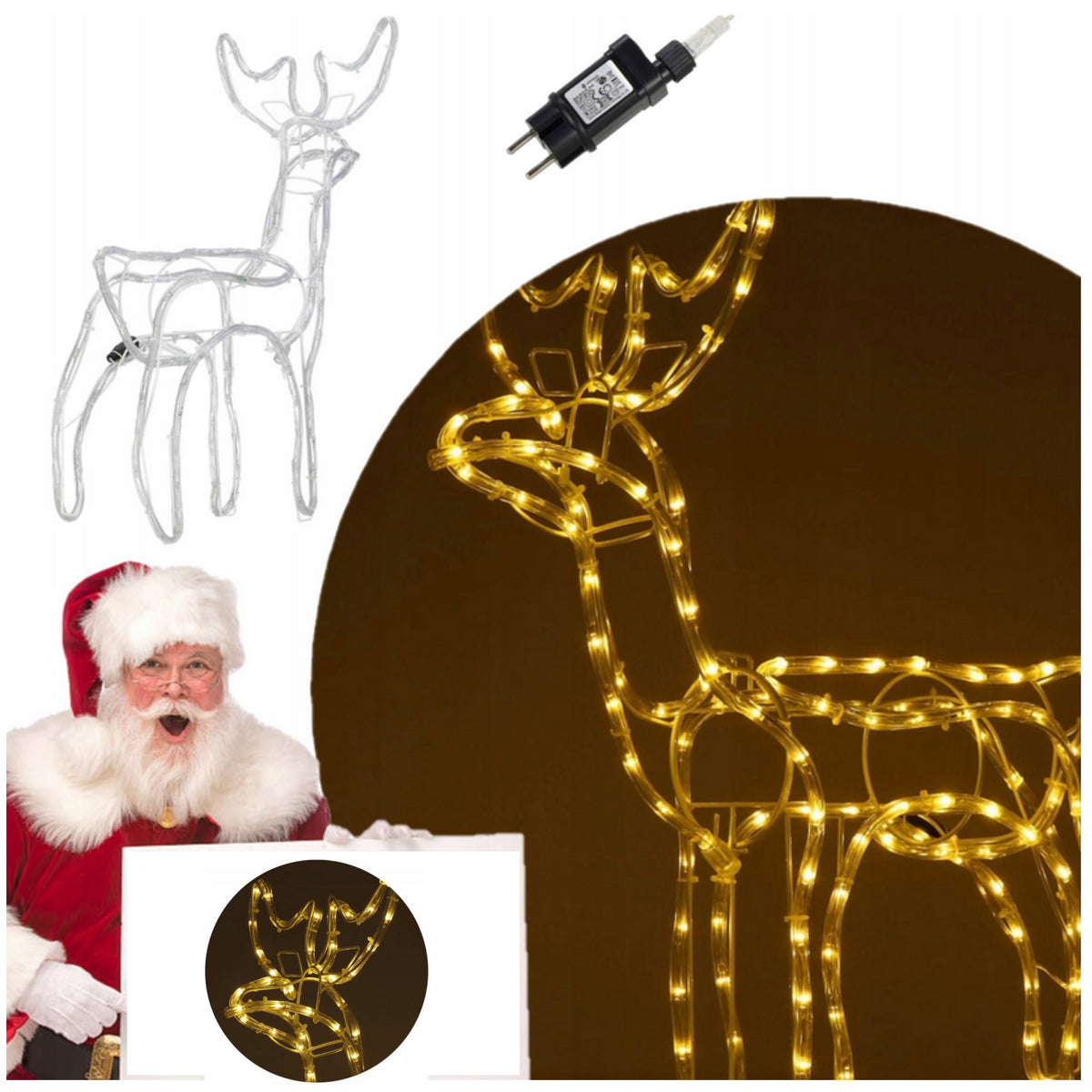 REINDEER GLOWING 144LED DECORATION LIGHT ILLUMINATION CHRISTMAS 62cm