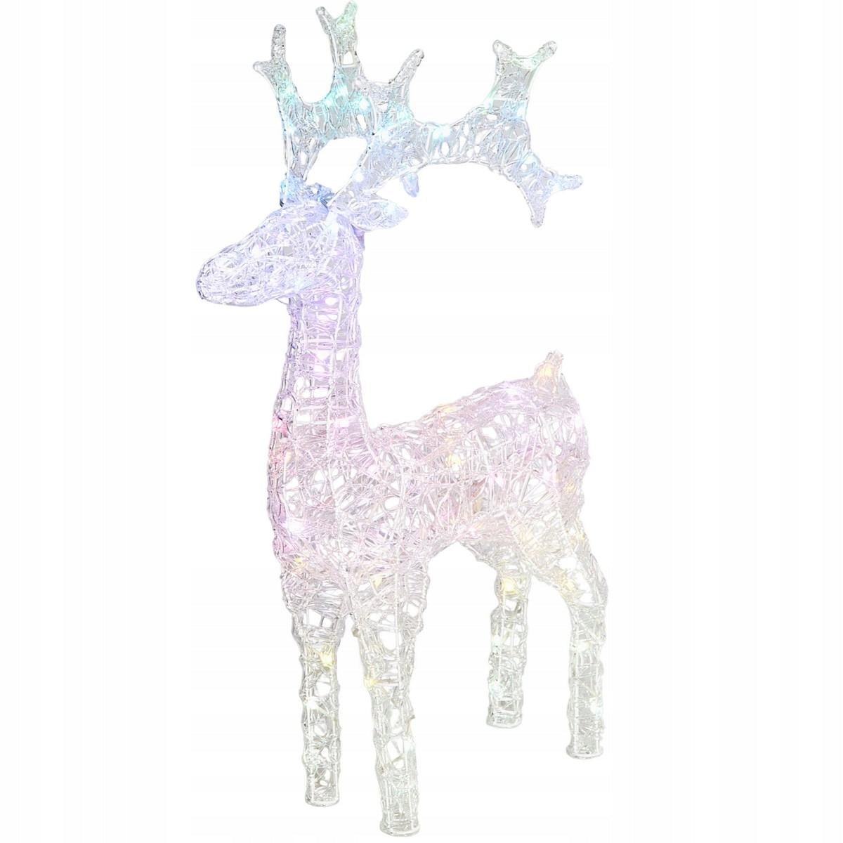 REINDEER World Decoration Garden Light Ornament 75cm 80 LED RGB Timer
