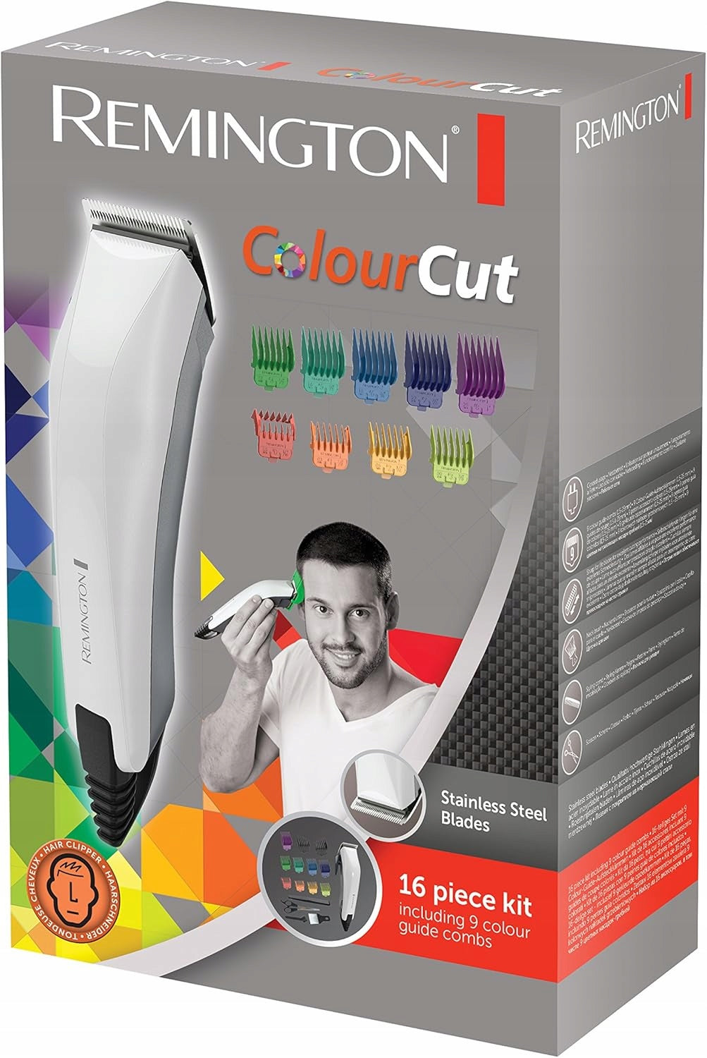 REMINGTON COLOURCUT HAIR CLIPPER HC5035 SET OF 16 ELEMENTS Brand Remington