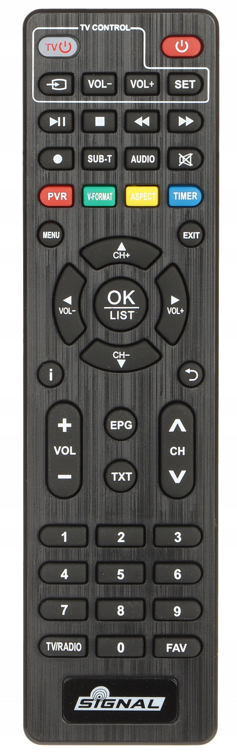REMOTE CONTROL TUNER DVB-T SIGNAL T2 Manufacturer code PILOT TUNERA SIGNAL T2