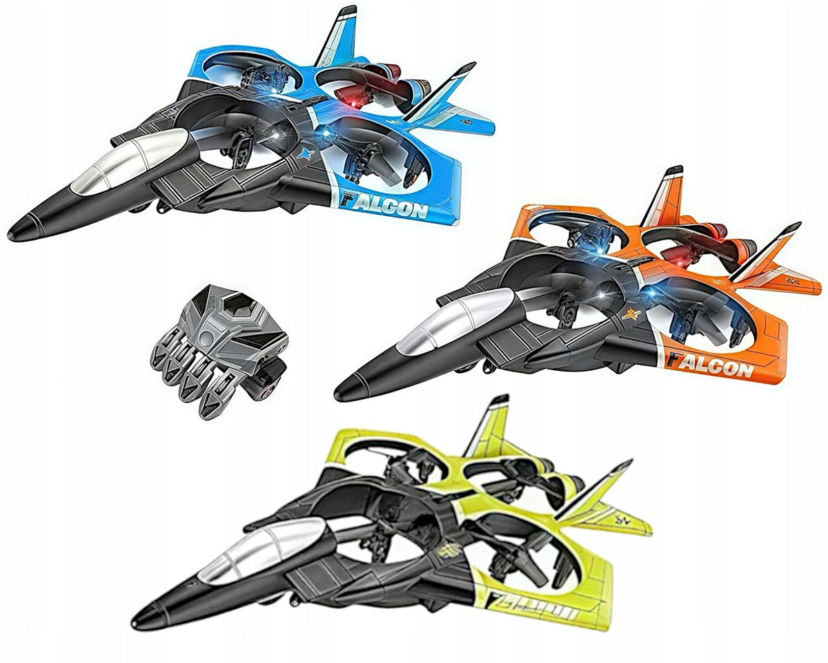REMOTE CONTROLLED AIRCRAFT FLYING FIGHTER RC MODEL LED PILOT GEST 2 aku Packaging status original
