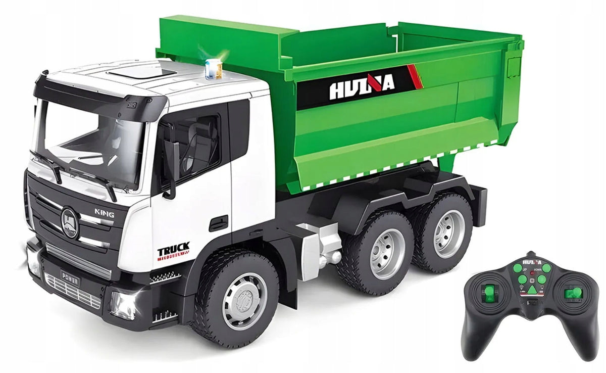 REMOTE CONTROLLED CAR AUTO RC REMOTE CONTROL TIPPER TRUCK 1:18 COIL Color green