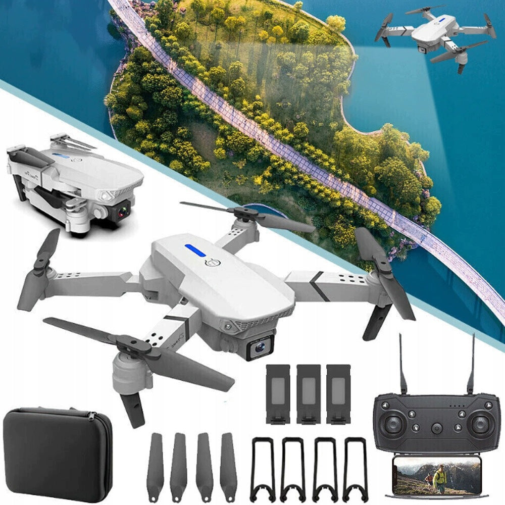 REMOTE CONTROLLED DRONE WITH 4K WIFI CAMERA, 2 CAMERAS, FOLDABLE MINI DRONES Packaging status original