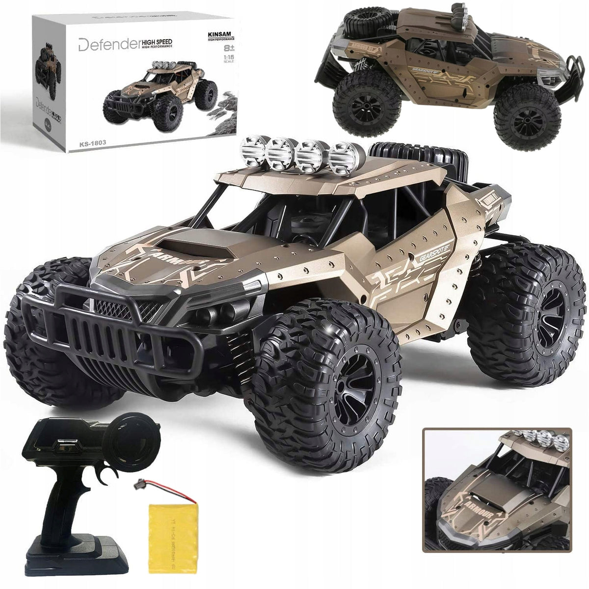 REMOTE CONTROLLED OFF-ROAD CAR AUTO RC OFF ROAD MILITARY JEEP PILOT