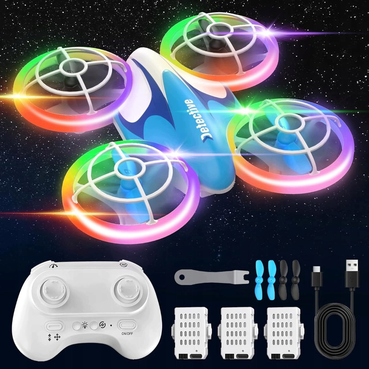 REMOTE LED AEROBATIC DRONE 360° ROTATION 30MIN FLIGHT 3X500MAH FOR CHILDREN Manufacturer code sxgvsdhbdf