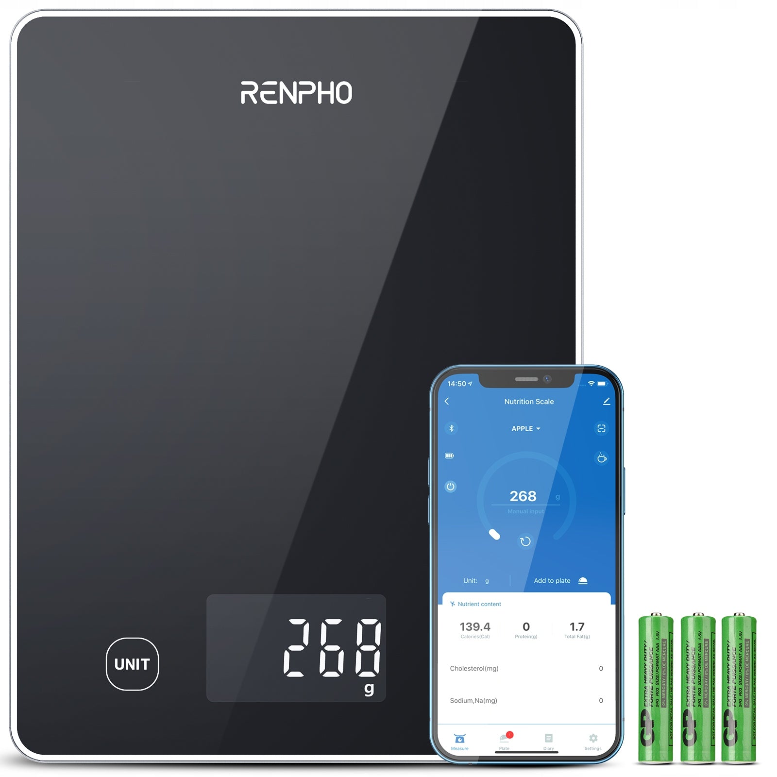 RENPHO Calibra Smart Kitchen Scale 1kg + Calories App