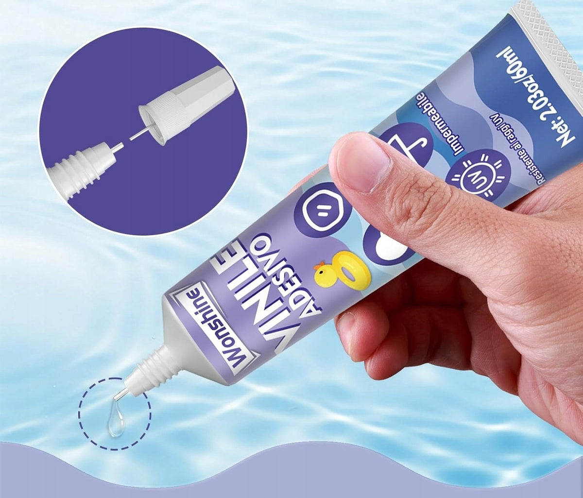 REPAIR SET FOR SWIMMING POOL INFLATABLE TOYS PVC MATTRESSES 60 ML Manufacturer no brand