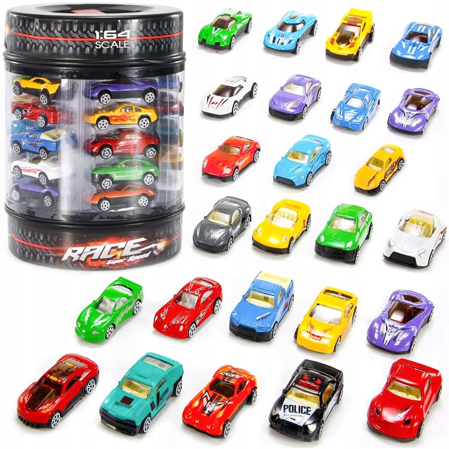 RESORAKI METAL CARS SET FOR CHILDREN COLORFUL 25 PIECES